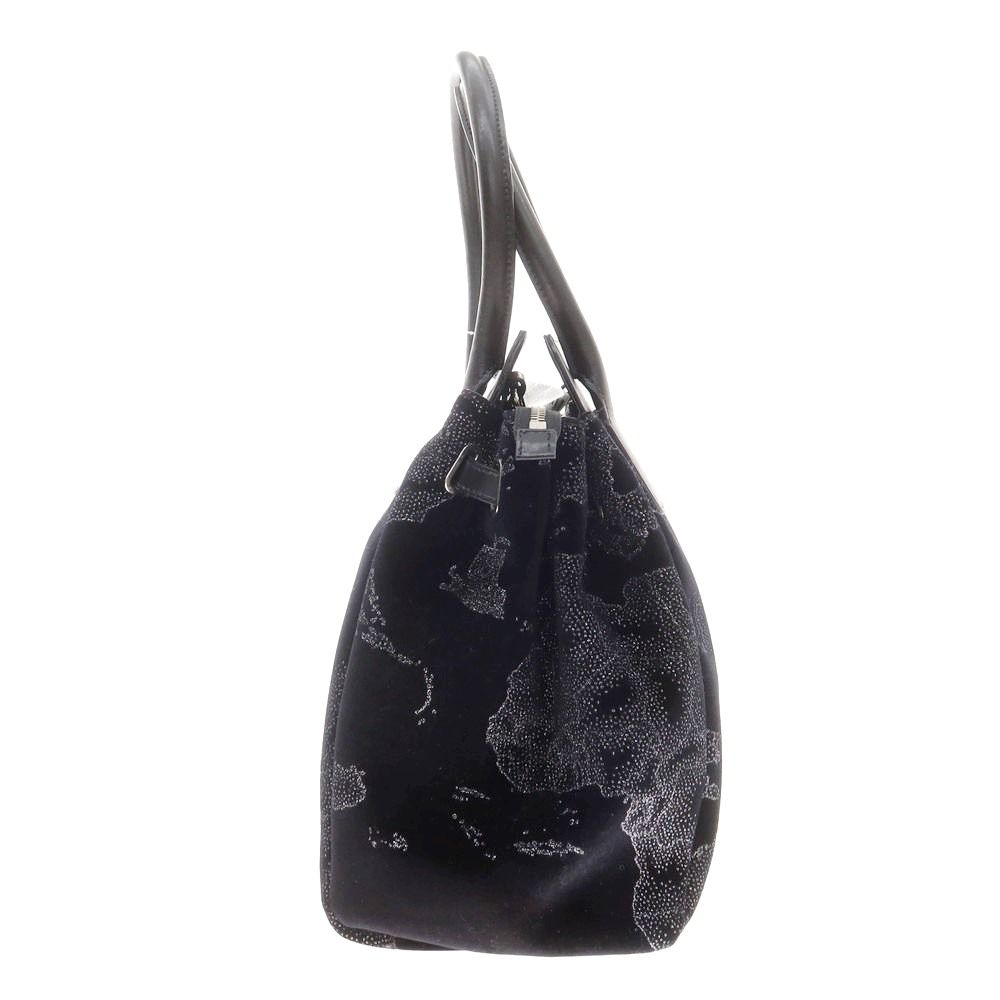 中古】プリマクラッセ PRIMA CLASSE ベロア ハンドバッグ ブラック  