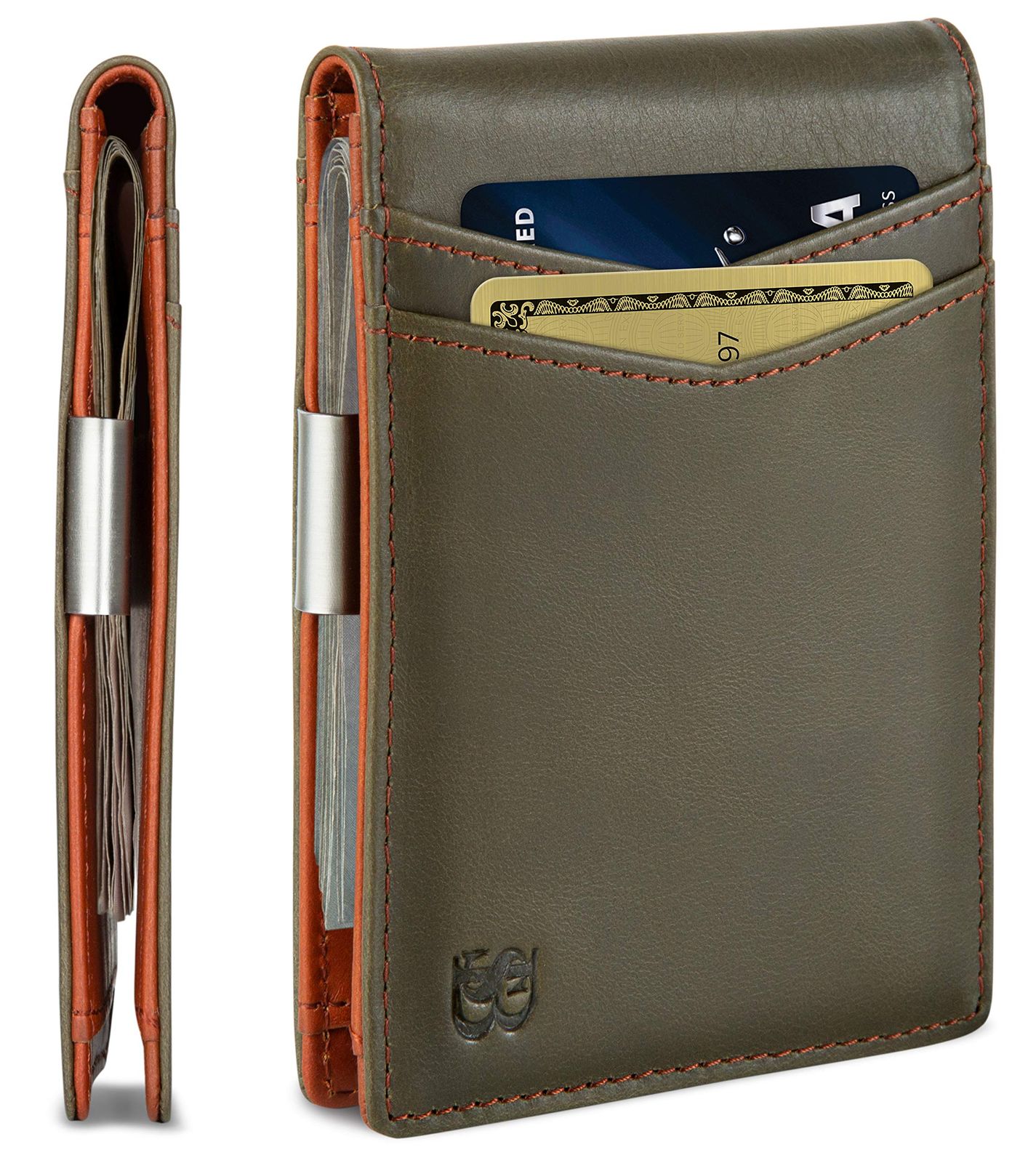 Serman Brands(サーマンブランド) マネークリップ財布 - メンズ スリム フロントポケット RFIDブロック カードホルダー ミニマリスト 二つ折り， slim 