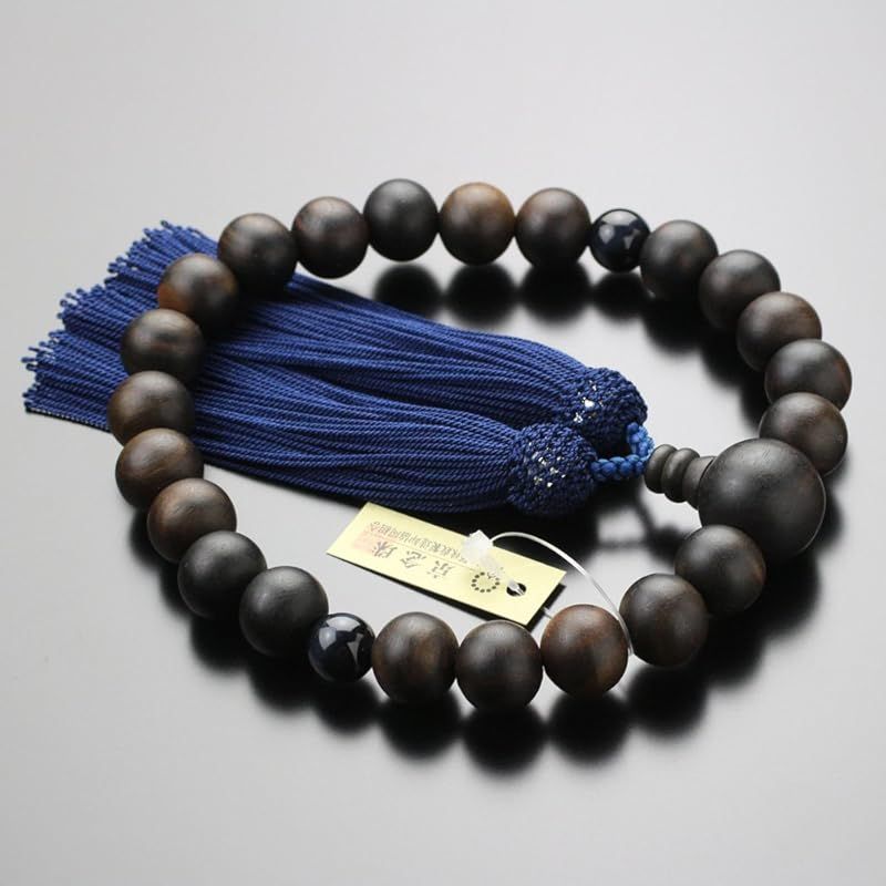 念珠ドットコム ペア数珠 数珠 男性用（22玉 オニキス 2色梵天房）・数珠 女性用（約8ミリ オニキス 2色梵天房? 念珠ドットコム ペア数珠 数珠 男性用（22玉 オニキス 2色梵天房）・数珠