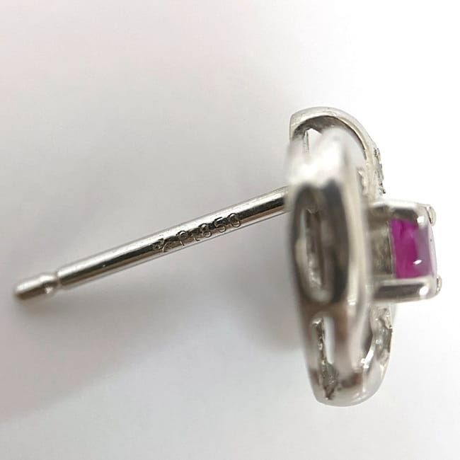 ピアス f-21524 美品 Pt850 プラチナ ダイヤモンド ルビー