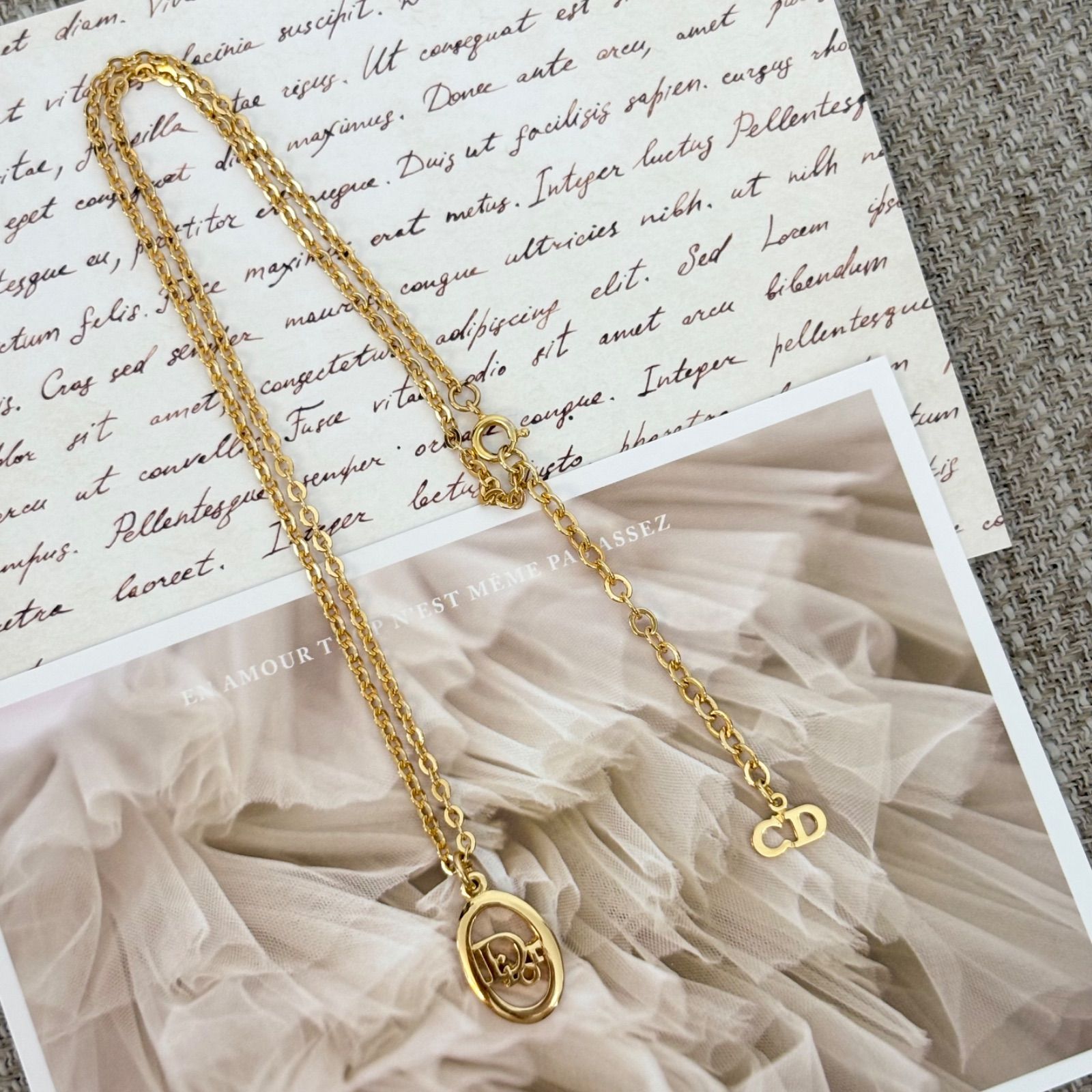 極美品】クリスチャンディオール ネックレス ディオール ロゴオーバル