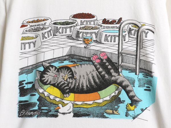 90s USA製 クリバンキャット イラスト 両面 プリント Tシャツ