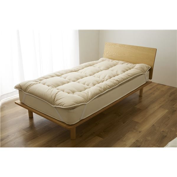 【数量限定】 敷きパッド シングル グレージュ 洗える 日本製 消臭 吸湿 Sleep Niceday フランス産 ウール 増量プレミアム ベッドパッド【代引不可】 敷きパッド・ベッドパッド