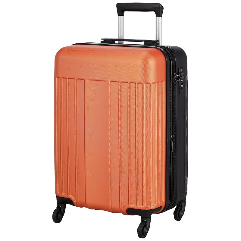 マンハッタンエクスプレス ジッパーキャリー 機内持ち込み 拡張機能付き オレンジ×ブラック 1