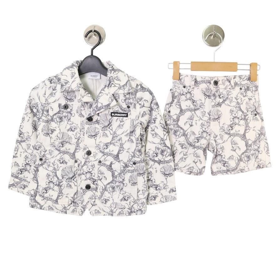 BURBERRY バーバリー セットアップ フローラル 花柄 ボタニカル テディーベア デニムジャケット パンツ キッズ 総柄 ノバチェック