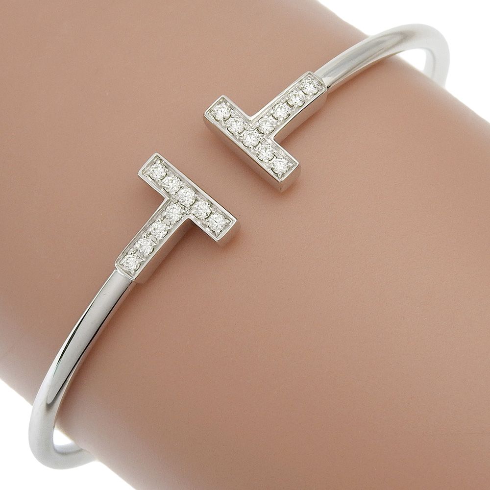 TIFFANY&Co.】ティファニー Tワイヤー ブレスレット K18ホワイト