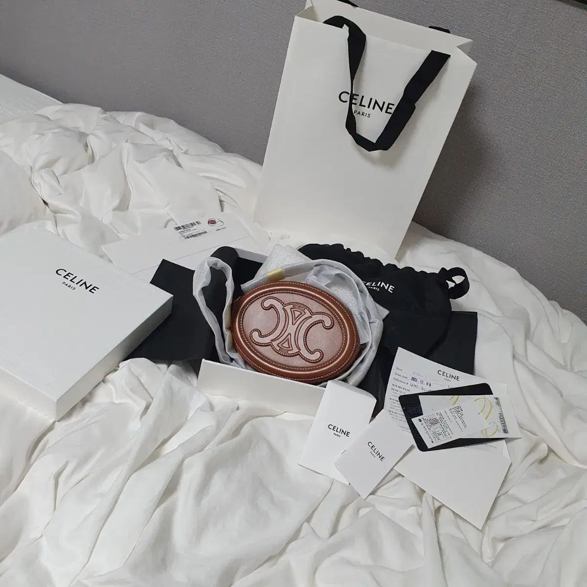 Celine セリーヌ トリオンフ オーヴァルパール ミニ ターンブラウン トリオンフ フルセット