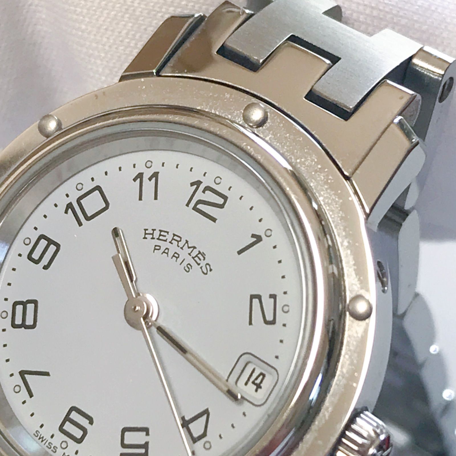 エルメス クリッパー CL4.210 ホワイト文字盤 箱説有りレディース エルメス クリッパー CL4.210 白文字盤腕時計 レディース エルメス
