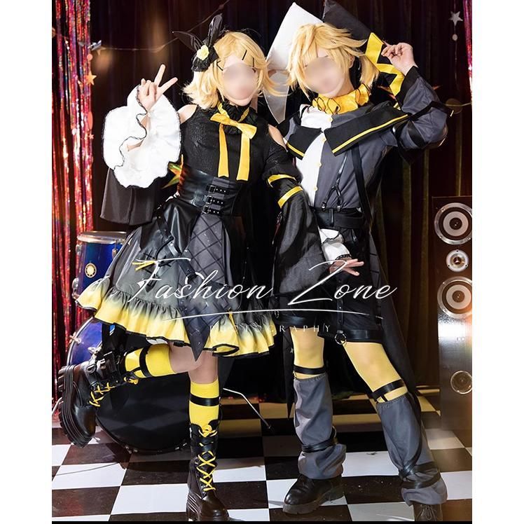 ◆鏡音リンレン 風 鏡音レン|鏡音リン コスプレ衣装 ウィッグ cosplay ハロウィン 演出服 変装