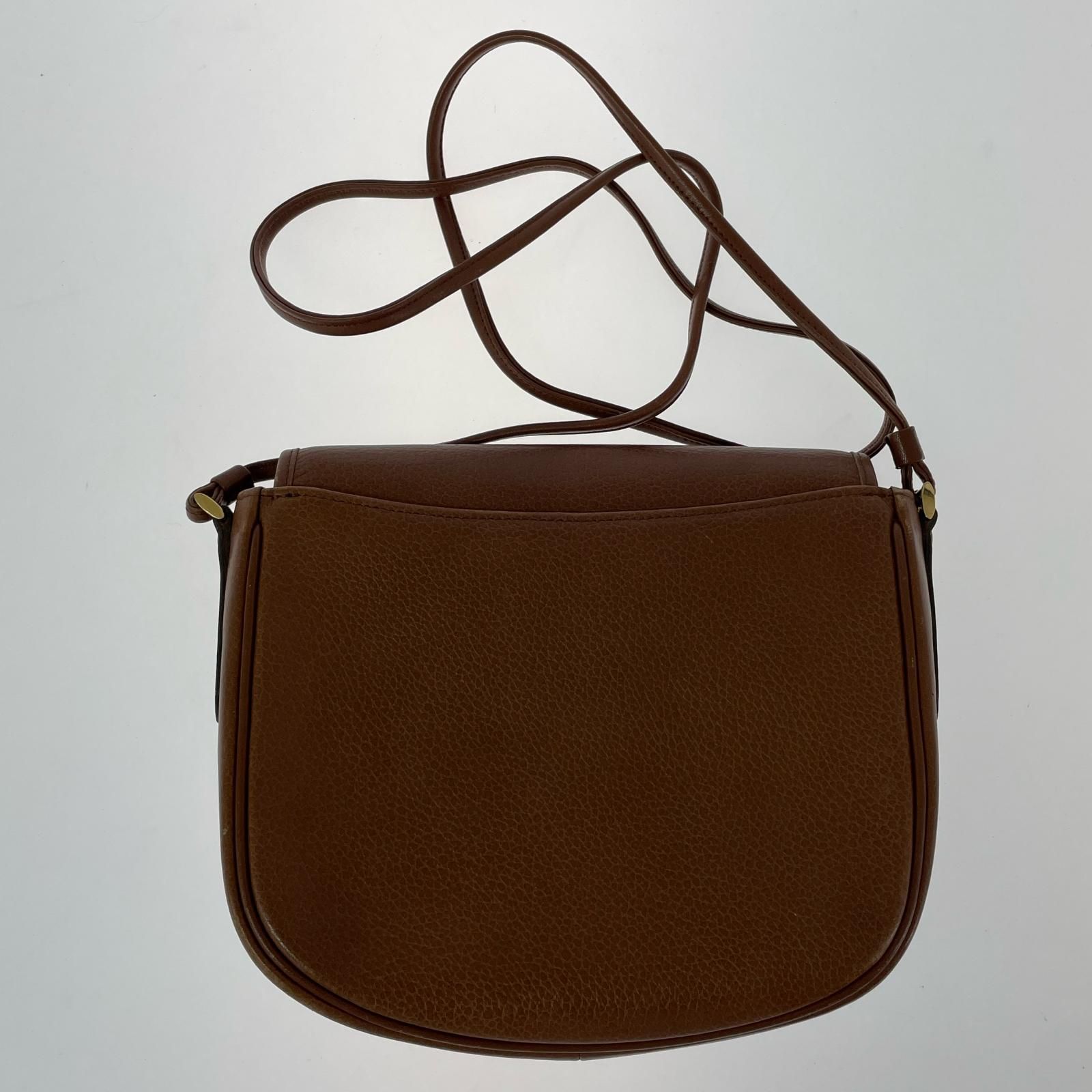 BURBERRY バーバリー ロゴ メタルプレート レザー ショルダーバッグ BURBERRY バーバリー ロゴ レザーショルダーバッグ/ブラウン
