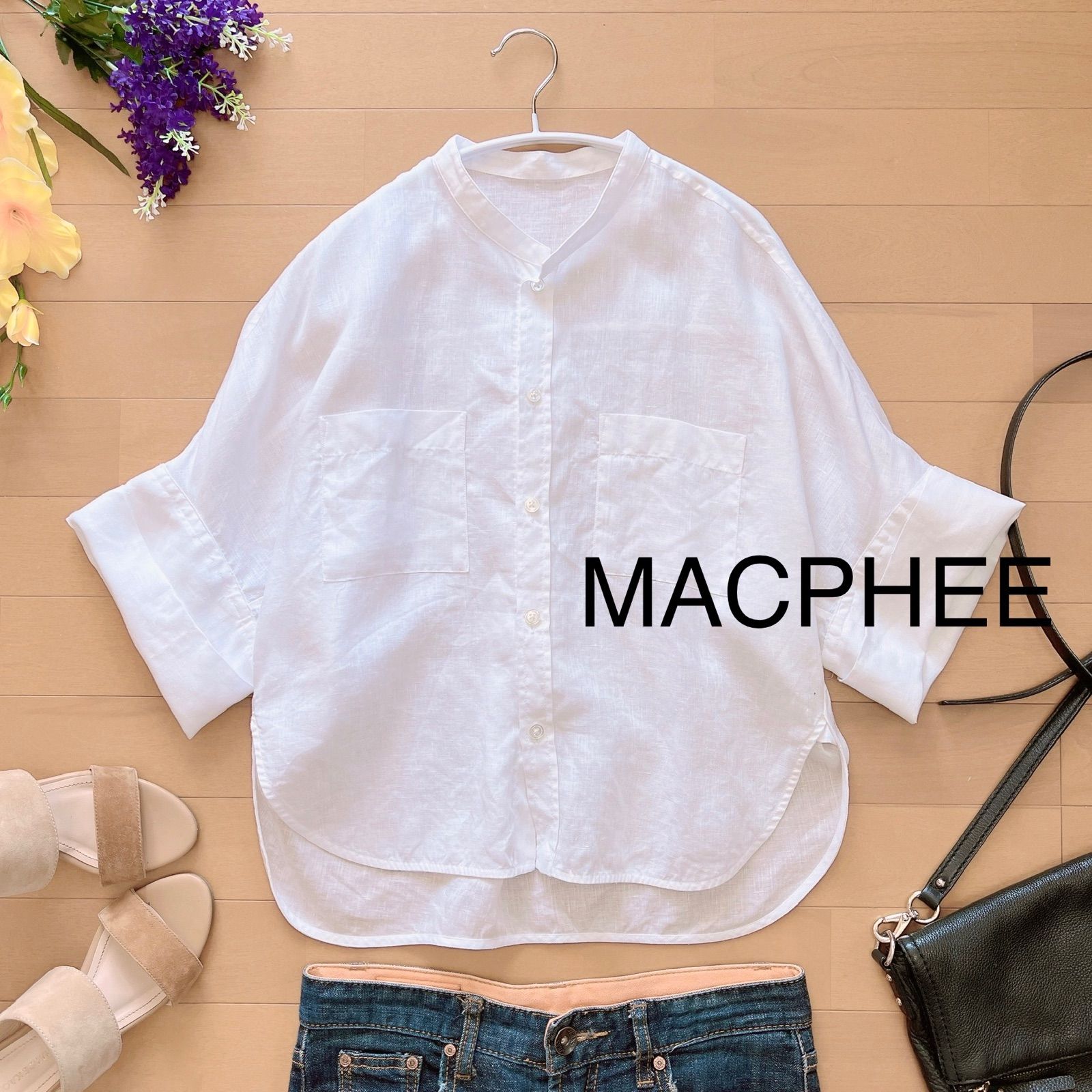 MACPHEE フレンチリネン ハーフスリーブシャツ【☆美品】 - ANDY