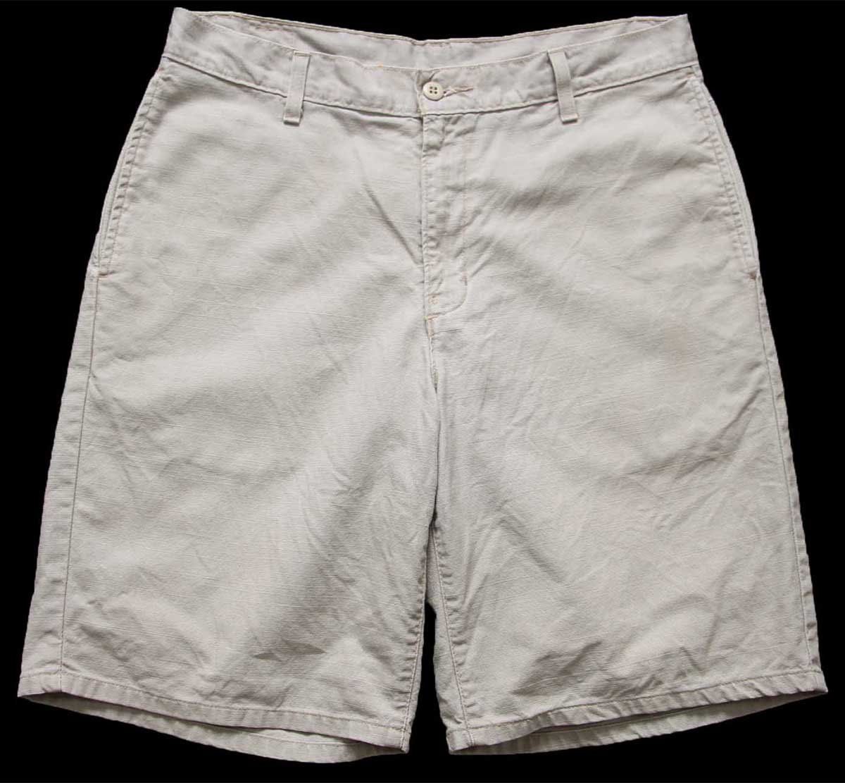 90s Levi sリーバイス RED TAB コットン ショートパンツ グレーベージュ W34 ショーツ ハーフ オールド ワイド ダック地 キャンバス