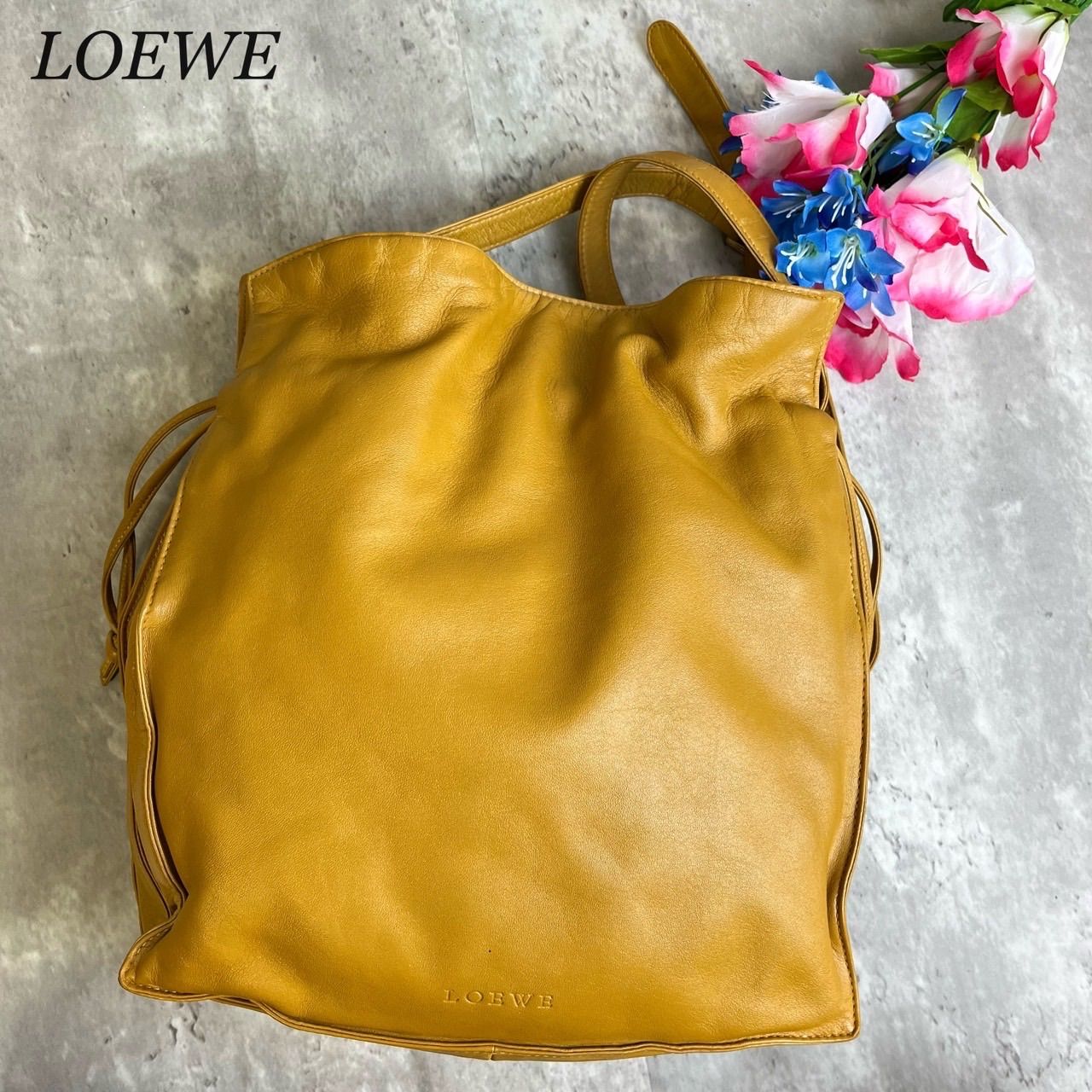 良品 ロエベ LOEWE ナッパレザー フラメンコ30 巾着