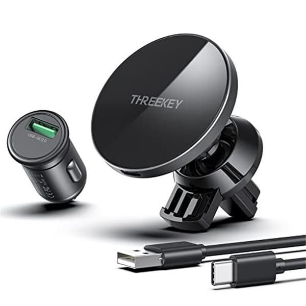 メルカリShops - [売れ筋］ THREEKEY ワイヤレス車載充電器 マグネット式 角度調整でき