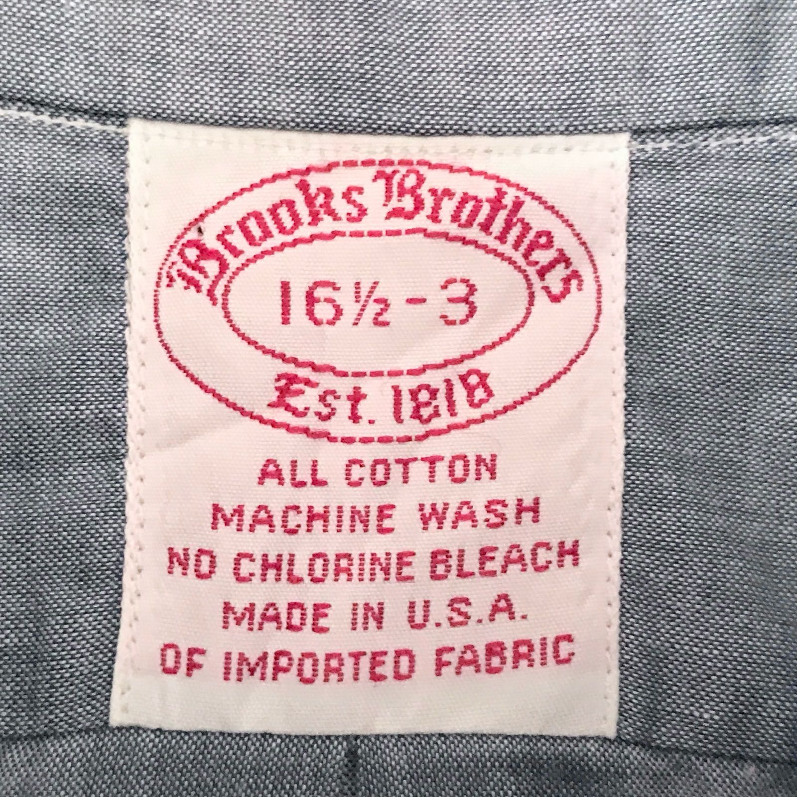 ブルックスブラザーズ/BROOKS BROTHERS★90s USA製★シャンブレー長袖スポーツシャツ/ボタンダウンカラー★16 1/2-3(JPNメンズL-XL)   2407J071