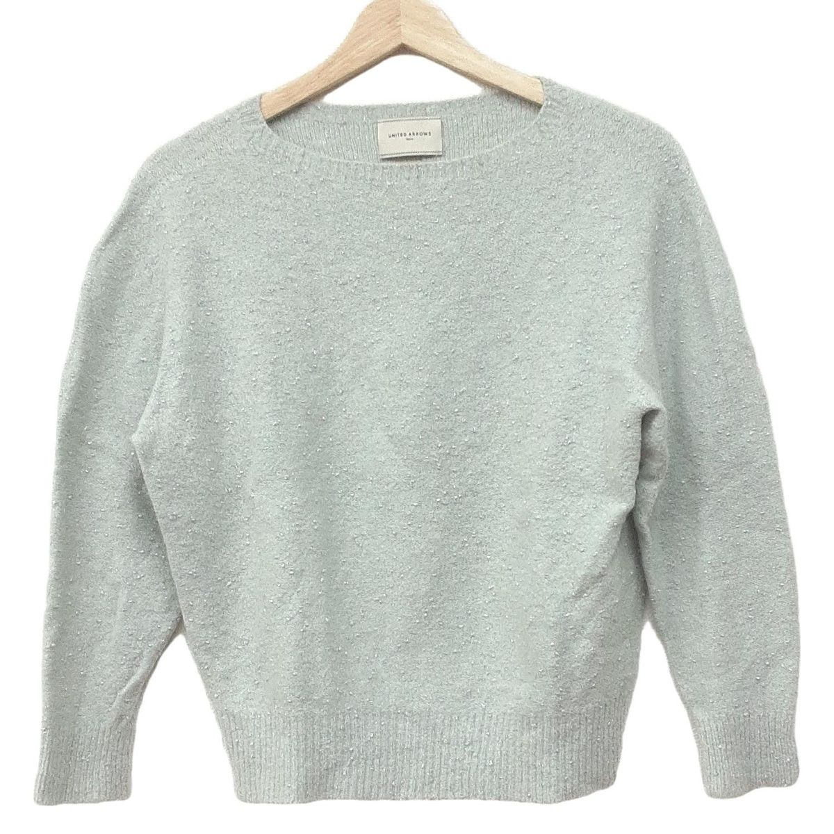 UNITED ARROWS - UNITED ARROWS(ユナイテッドアローズ) 長袖セーター レディース美品  - ライトブルー×シルバー クルーネック/ラメ UNITED ARROWS(ユナイテッドアローズ) 長袖セーター レディース
