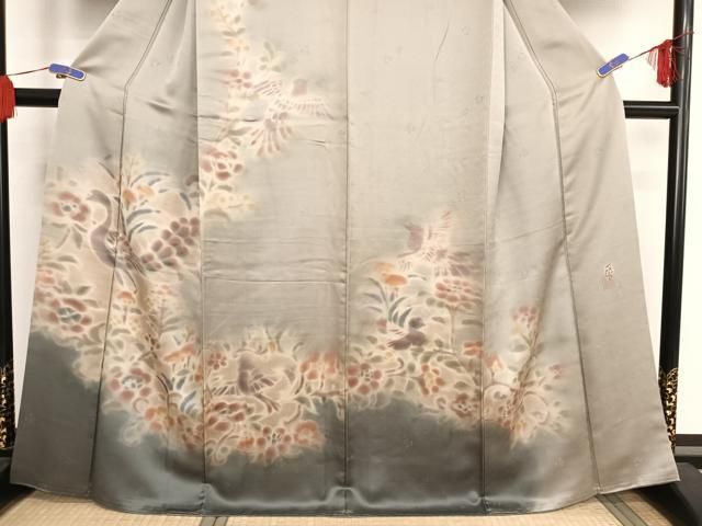 平和屋着物○内田陽一郎 訪問着 孔雀草花文 暈し染め 正絹 逸品  