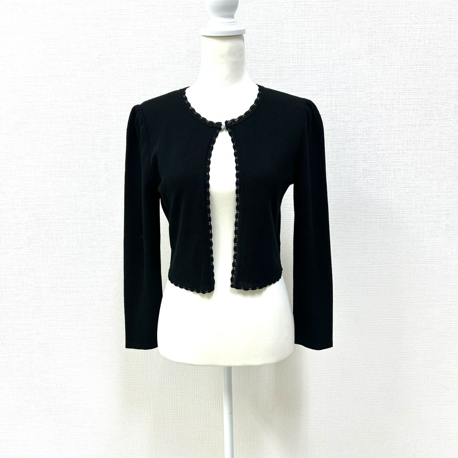 M'S GRACY ブラックニットカーディガン 40 MS GRACY】エムズグレイシー ブラック系 40 カーディガン