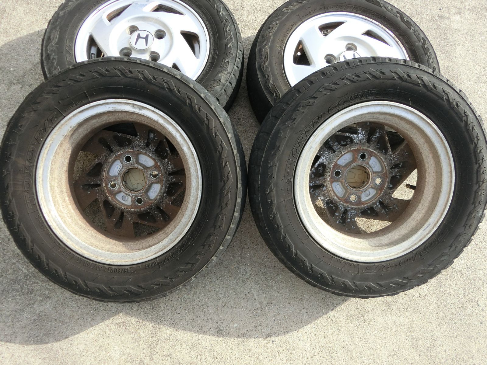 絶対お買い得！！ 848 ホンダ純正 12インチ アルミホイール 4穴 12×3.5J 40 PCD100 4本セット 14580R12 バモス 外し