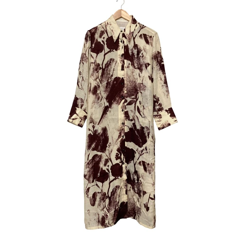 美品 AKIRANAKA アキラナカ ガーゼシャツドレス ワンピース ボルドー