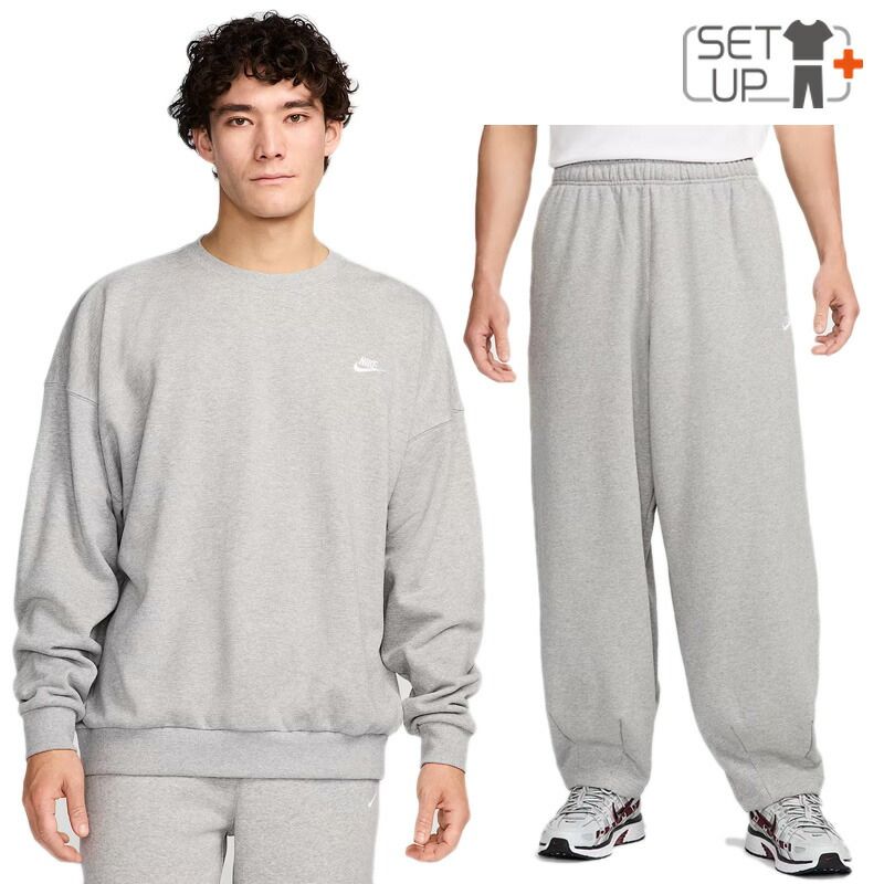 ナイキ スウェット 上下 メンズ NIKE クラブ スウェットシャツ 長袖トレーナー ロングパンツ セットアップ スポーツウエア 上下組 スエット オーバーサイズ 男性 スポーティ nike HJ1820-HJ1823-063