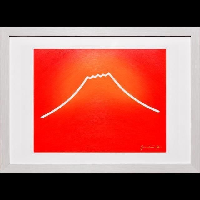 目からモチベーションアップ ● 朱色に染まる富士山 がんどうあつし自作デジタルアート