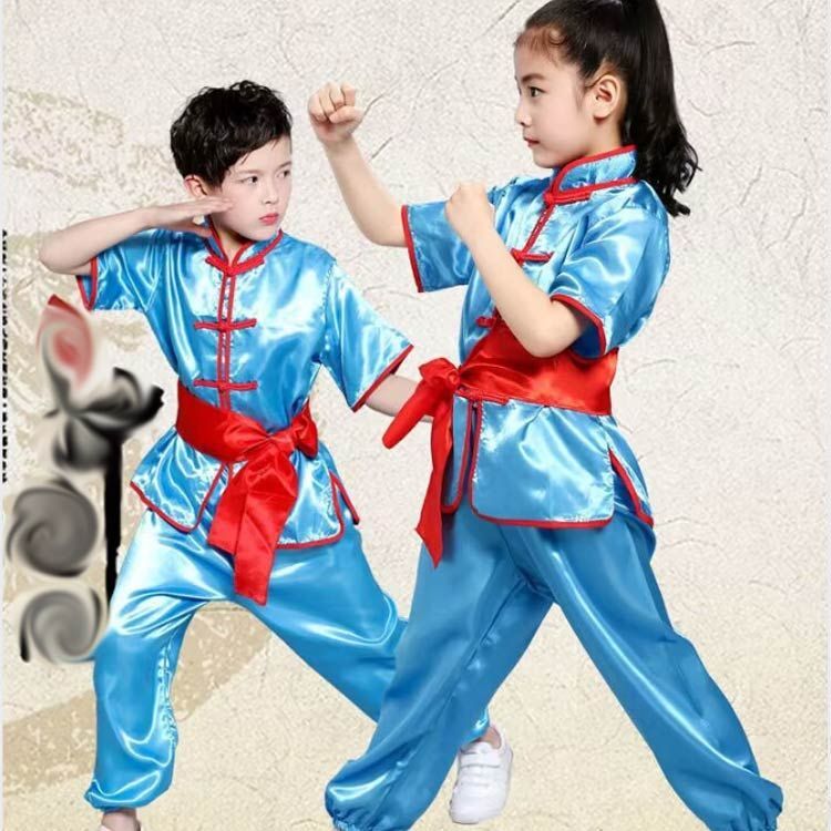 カンフー 表演服 子供用 165cm（Qoo10] 子供カンフー衣装 太極拳