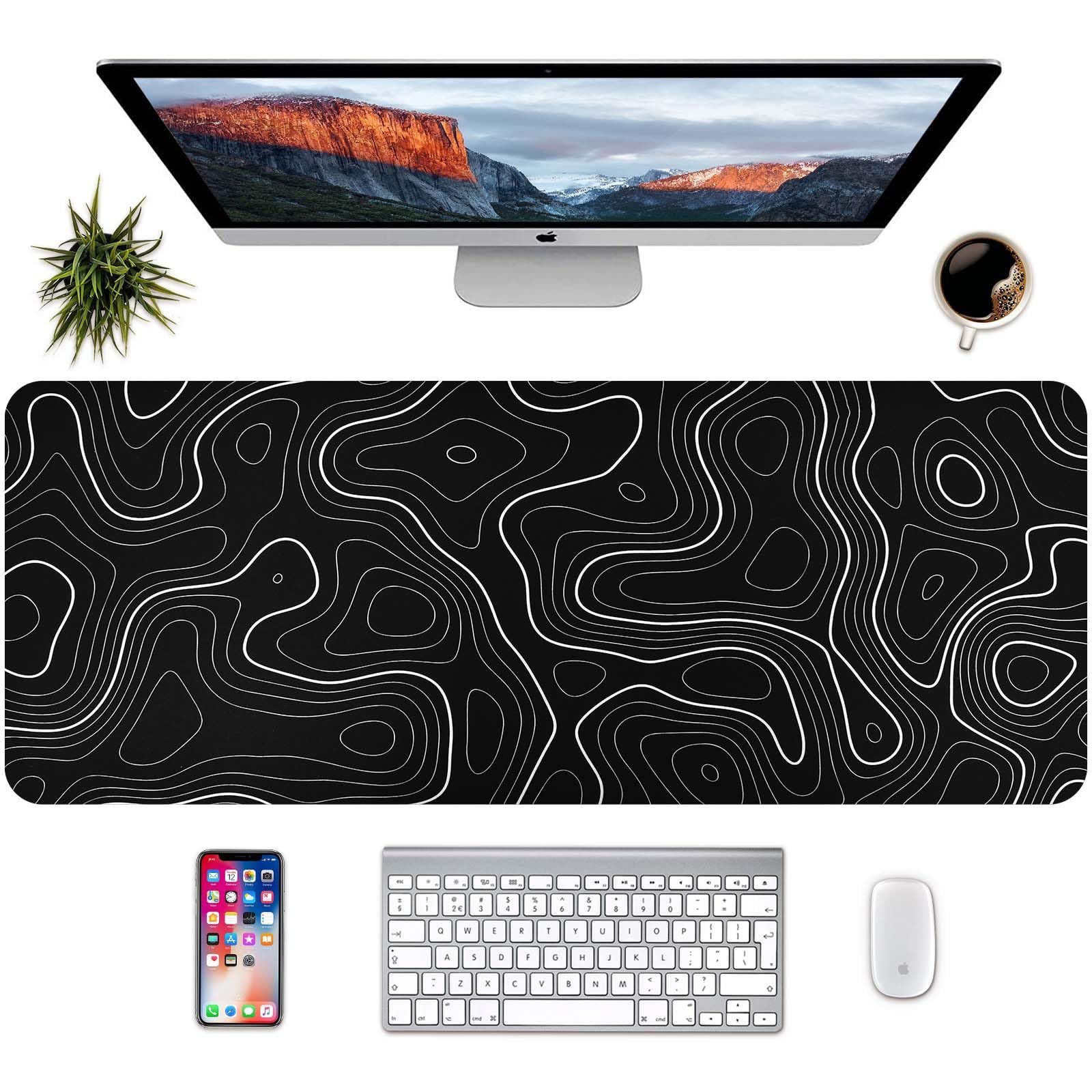 新生活応援SALE デスクマット 地形図 大型 ゲーミングマウスパッド 800x300x3 mm マウスマット ゲーミング 滑り止め 光学式マウス適用 デスクパッド 防水耐久 ラバーベース ホームオフィス装飾 