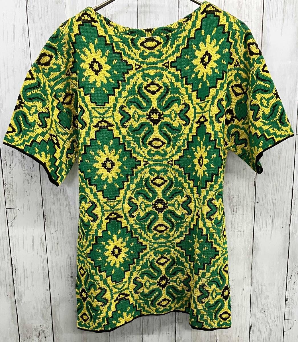 DRIES VAN NOTEN 半袖ニット ドリスバンノッテン クルーネック 総柄 コットンニット