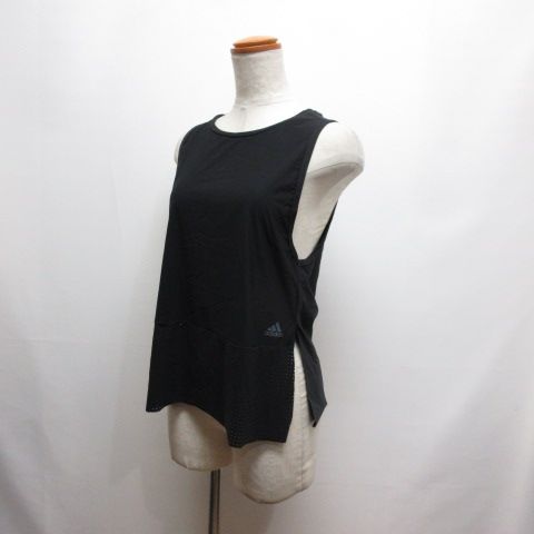 アディダス adidas スポーツウェア タンクトップ M 黒 ブラック CW 3856 一部メッシュ トレーニング
