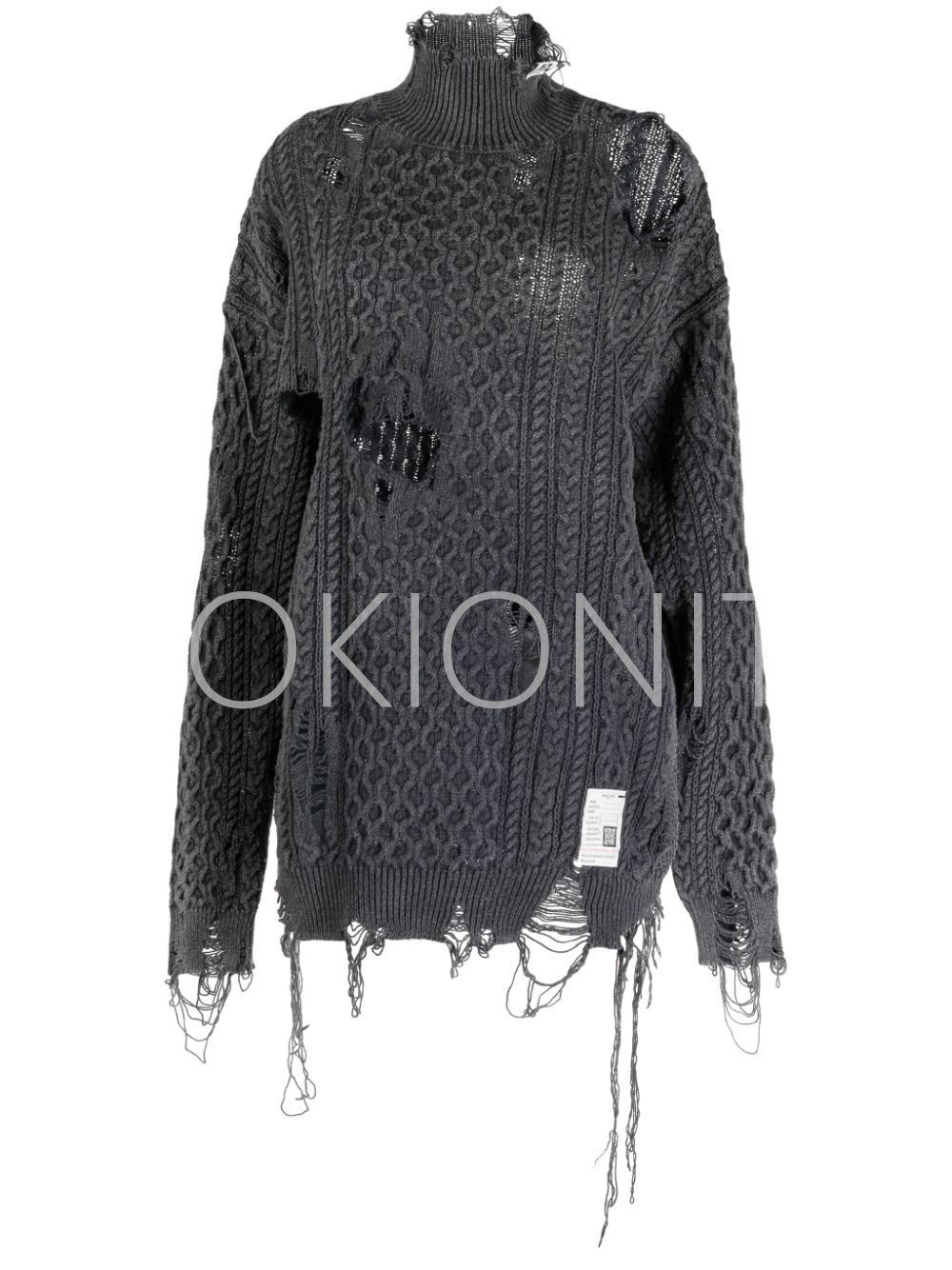 Maison Mihara Yasuhiro メゾンミハラヤスヒロ Distressed Effect Cable Knit Jumper