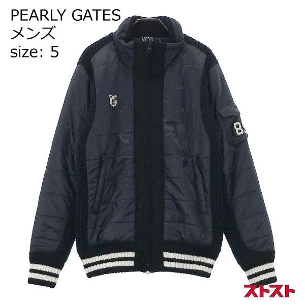 PEARLY GATES パーリーゲイツ 中綿ジャケット ニット切替 ネイビー系 5 [240001925639]