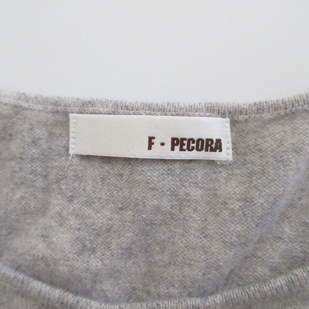 美品 F・PECORA ファンペコラ カシミア100% ニット セーター クルーネック プルオーバー グレー サイズM レディース 【中古】 美品 F・PECORA ファンペコラ カシミア100% ニット セーター