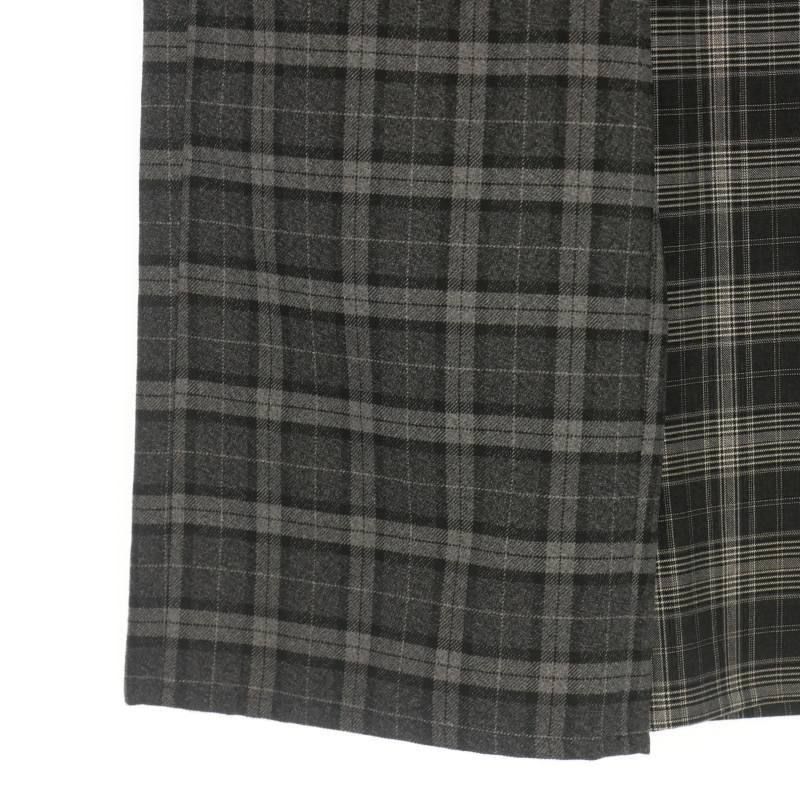 ナゴンスタンス nagonstans 22AW チェック柄 切替 ワイドパンツ  