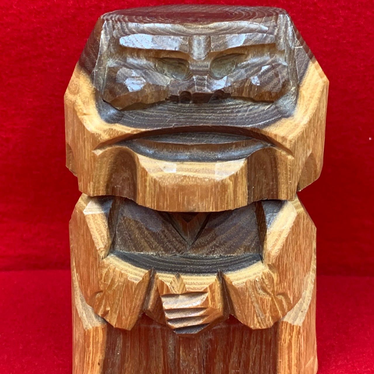 アイヌ 木彫り 妖精 コロポックル 2個・ニポポ 1個 工芸品 郷土玩具 N