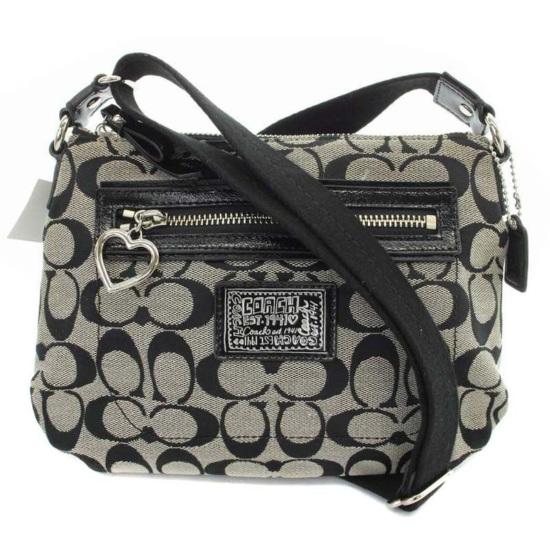 コーチ COACH シグネチャー ショルダーバッグ キャンバス グレー