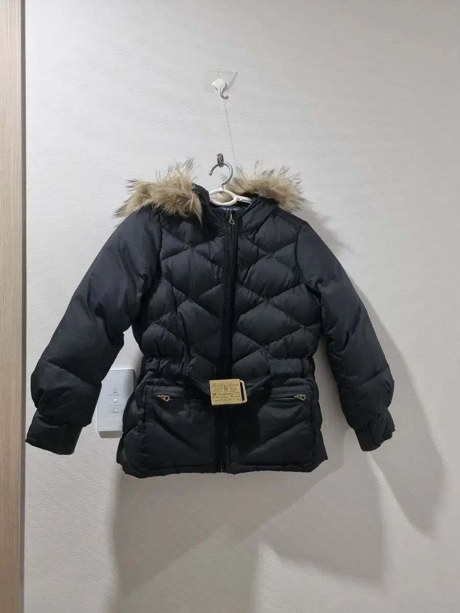 ポロラルフローレン キッズ ブラック ファー ダウン アウター