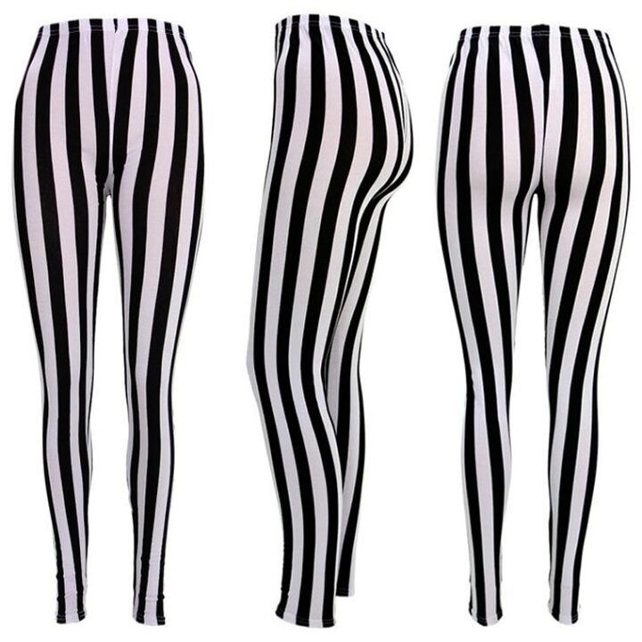 ストライプ柄レギンス レディース ストライプ 縦ボーダー ボーダー
