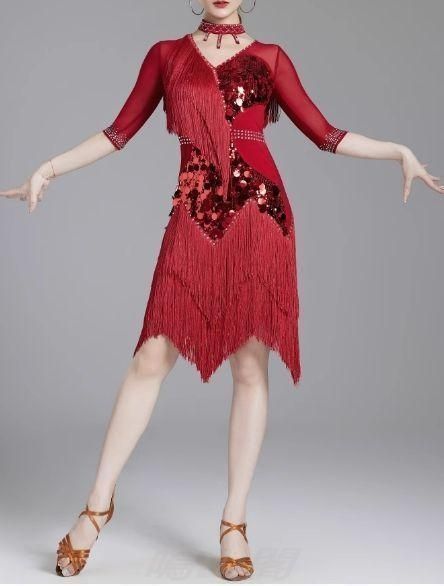 2025 ♥ ダンスウェア ラテンダンス 舞台 発表会 ダンス衣装 社交ダンス セール 社交ダンスドレス ラテンドレス 競技 デモ用 オーダーメイド