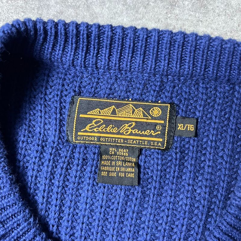 80's 黒タグ Eddie Bauer 前Ｖ コットンニット ネイビー 表記(M) | すべての商品 | | BerBerJin WebStore