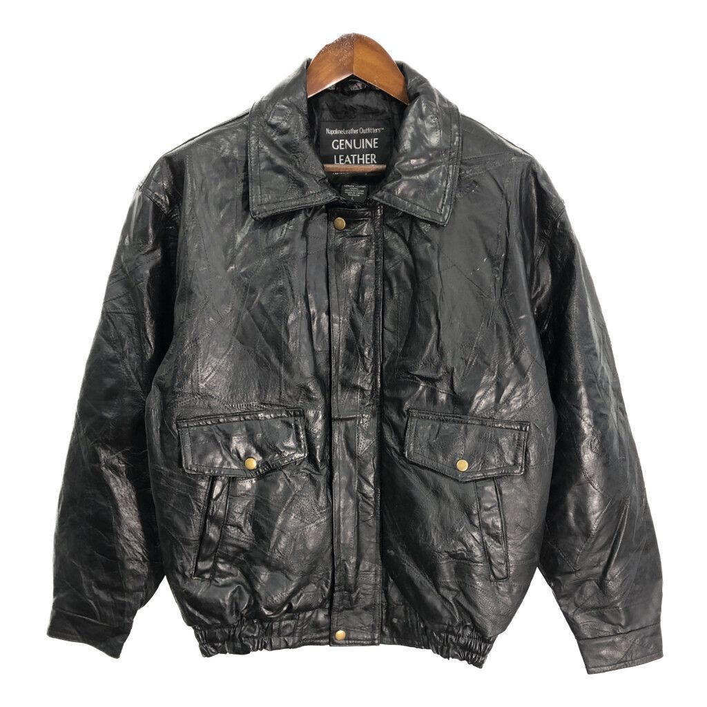 Napoline Leather Outfitters パッチワーク レザージャケット ブラック 