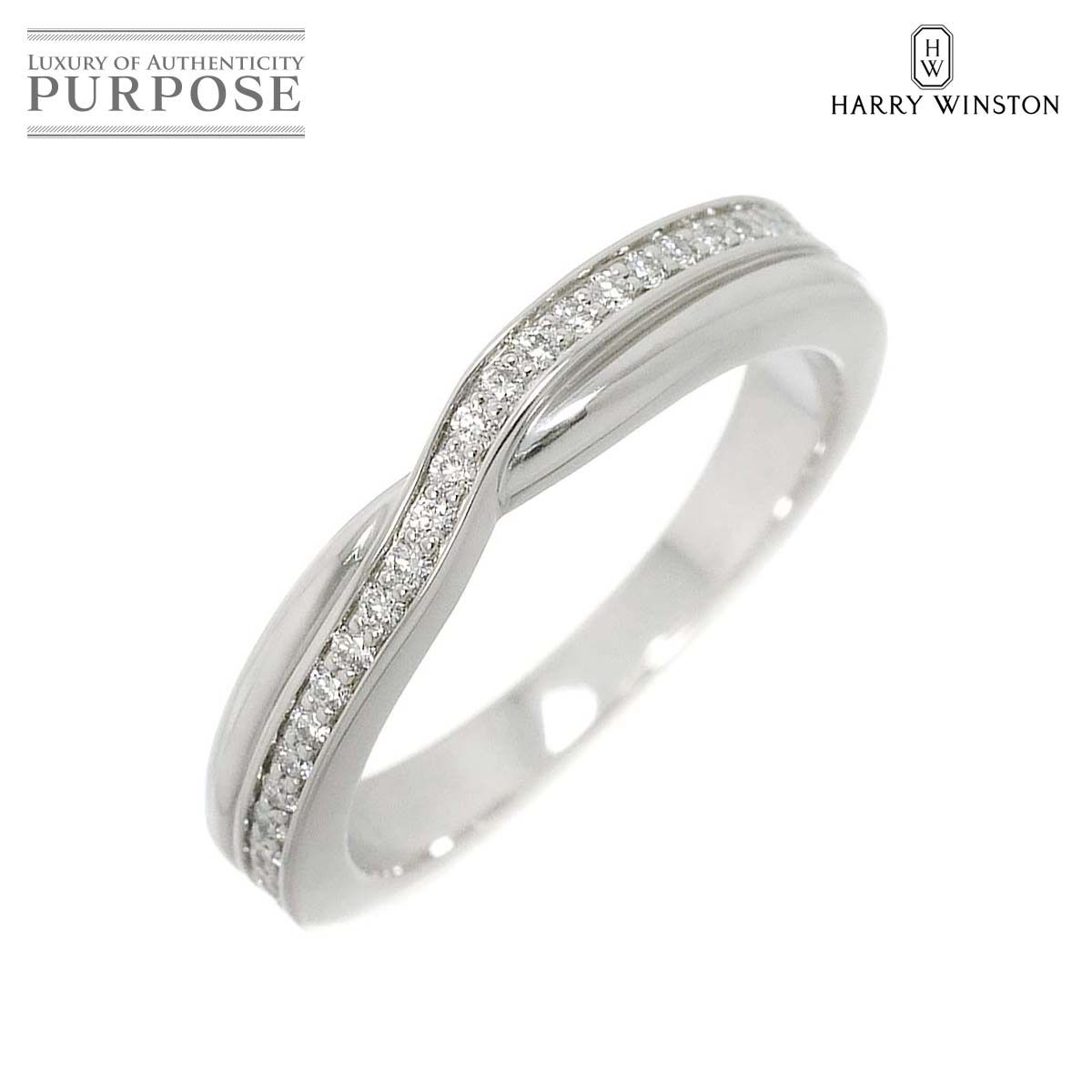 ハリーウィンストン トリスト ワンロウ バンド リング ダイヤ  