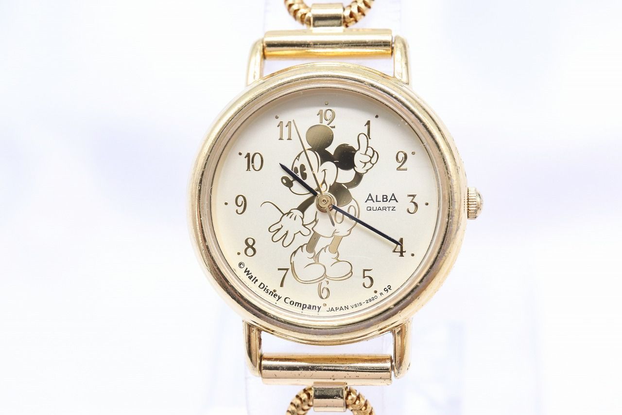 電池交換済 セイコー ALBA ディズニー公式 ダブルフェイス腕時計
