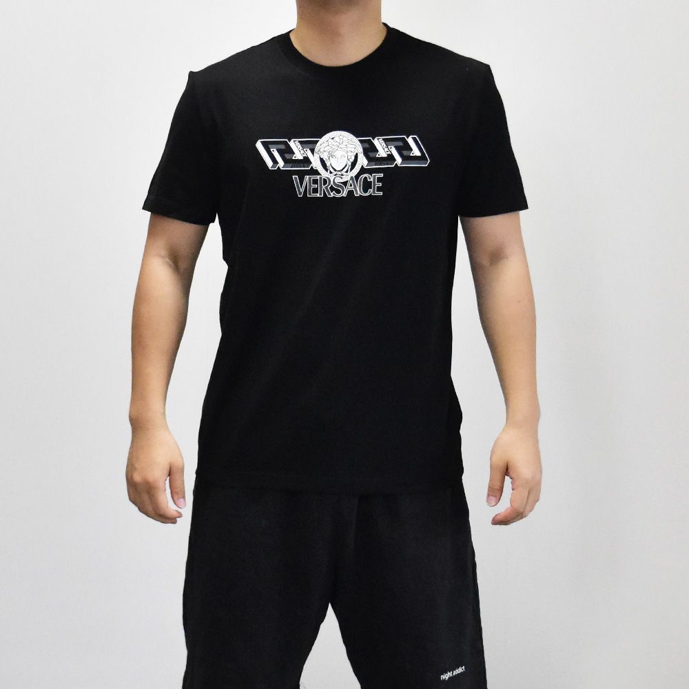 VERSACE ロゴブラックコットンクルーネック半袖Tシャツ 楽天市場】ヴェルサーチ Tシャツ メンズ 半袖 ブランド ロゴ
