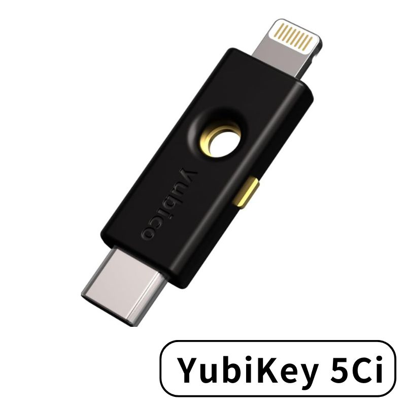 Yubico ユビキー 5Ci 認証 セキュリティキー YubiKey USB-C Type-C Lightning いたずら防止 U2F FIDO2 WebAuthn 対応 証明書 スマートカード ブラック 輸入品