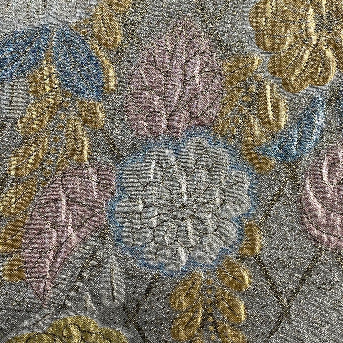 袋帯 秀品 草花 光悦垣 金糸 箔 銀色 六通 正絹 【中古】 - メルカリ