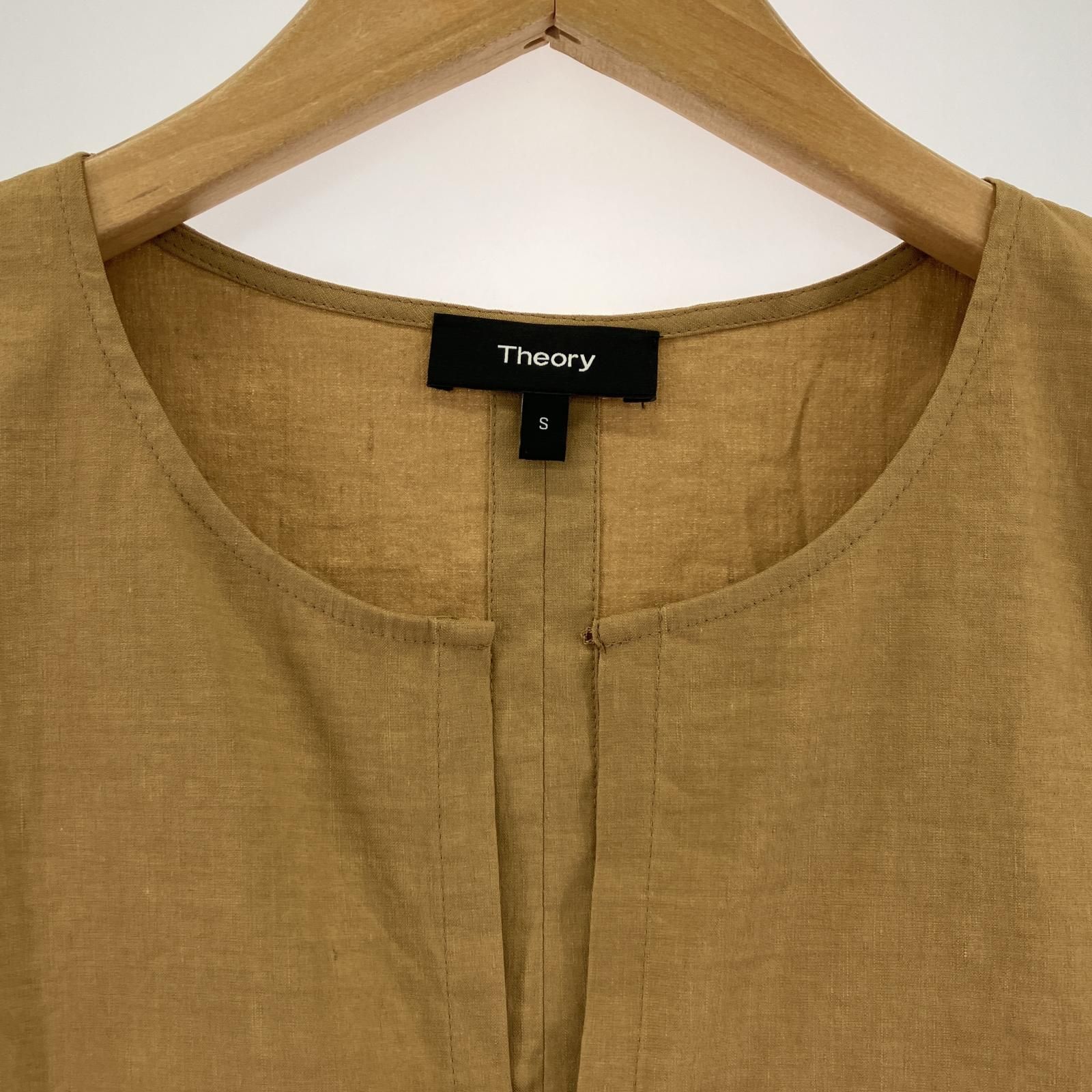 theory セオリー リネン混 スキッパー ノースリーブブラウス sizeS 