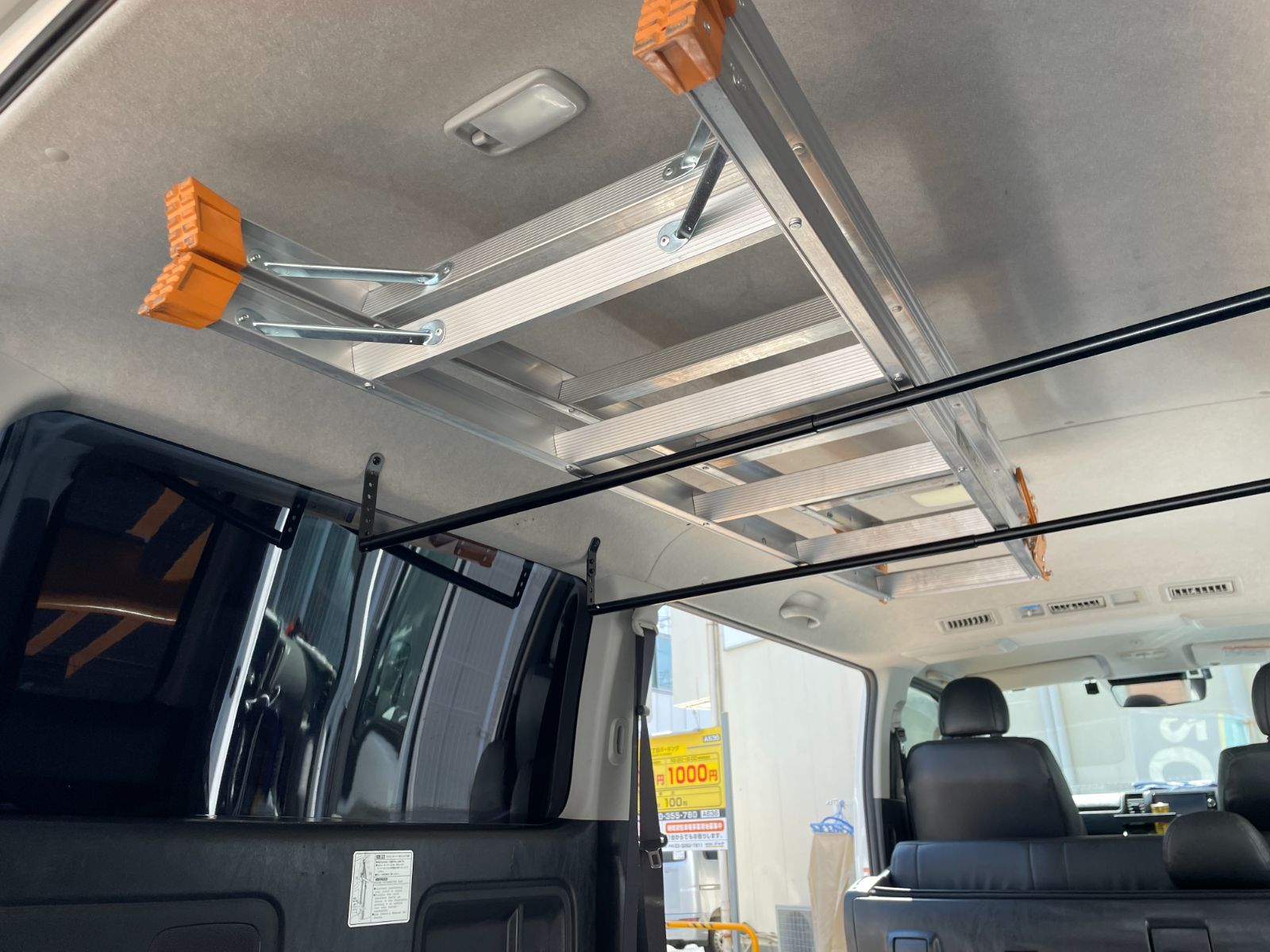 NAMINORIKOZOU 200系 ハイエース 脚立バー 2本セット サイドバーなしタイプ 廉価版 スーパーGL標準ボディ用 なみのりこぞう ルームキャリア 荷室 積載 ラック サーフボード スノーボード