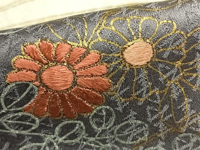 平和屋着物▽訪問着 単衣 刺繍 草花文 金銀彩 高島屋扱い 正絹