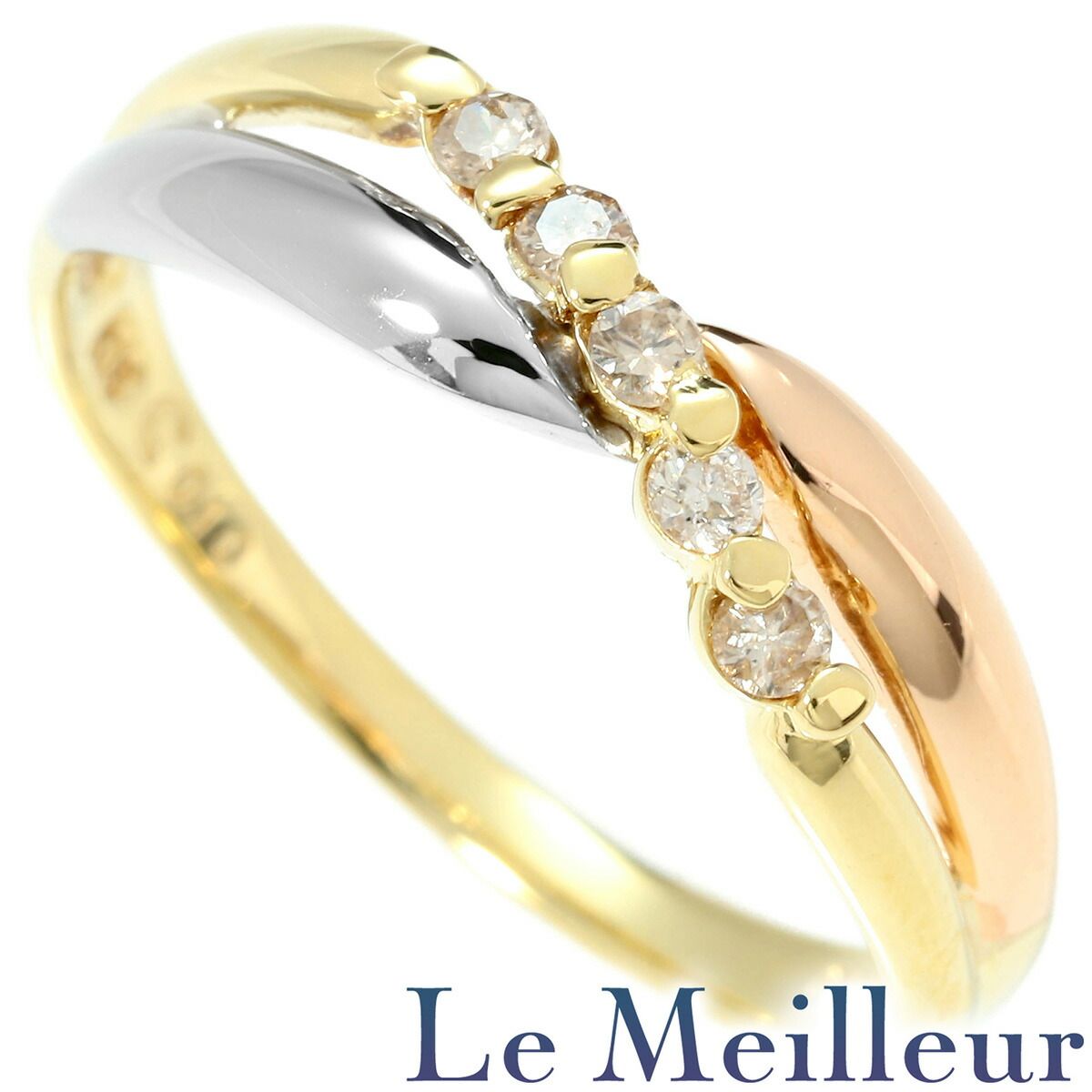 コンビネーションリング 指輪 ダイヤモンド Pt900 11号 中古  